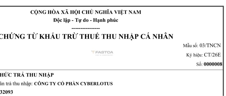 Ký hiệu chứng từ khấu trừ thuế điện tử