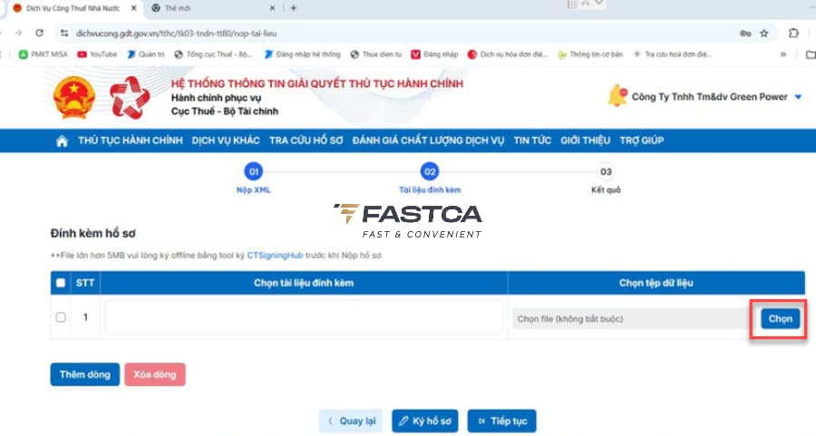 cách nộp thuyết minh báo cáo tài chính trên dịch vụ công - bước 3
