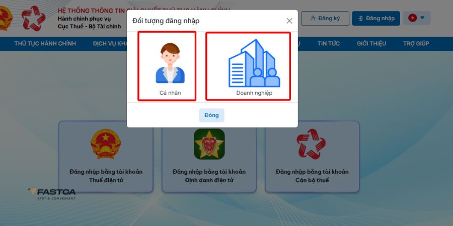 cách nộp tờ khai bổ sung trên dịch vụ công - bước 1