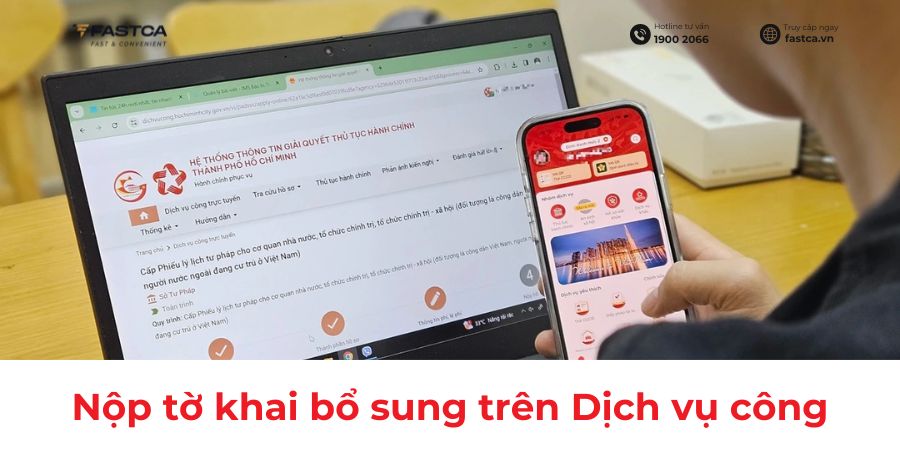 nộp tờ khai bổ sung trên dịch vụ công
