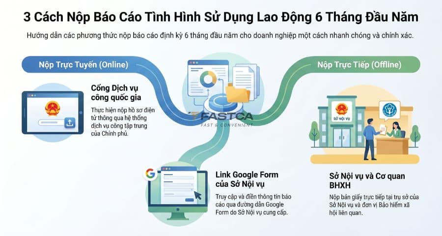 3 cách nộp báo cáo tình hình sử dụng lao động 6 tháng đầu năm