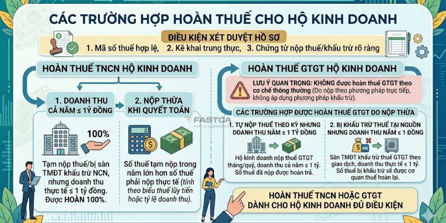 các trường hợp hoàn thuế cho hộ kinh doanh
