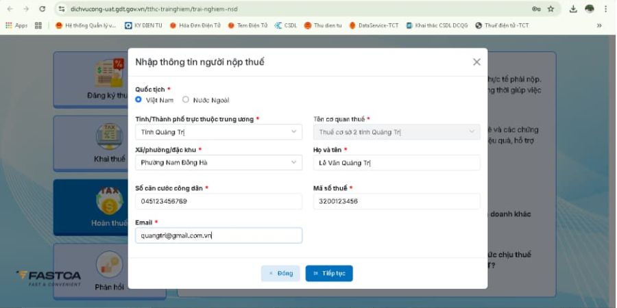Cách hoàn thuế hộ kinh doanh - Bước 2