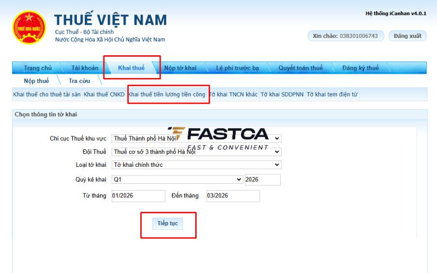 cách lấy tờ khai quyết toán thuế TNCN đã nộp qua thuế điện tử - bước 1