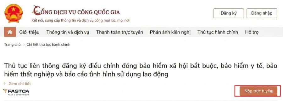 cách nộp báo cáo tình hình sử dụng lao động trên dịch vụ công - bước 4