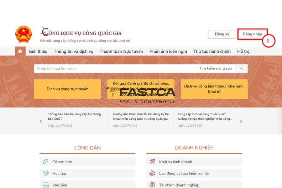nộp báo cáo tình hình sử dụng lao động nước ngoài online - bước 1