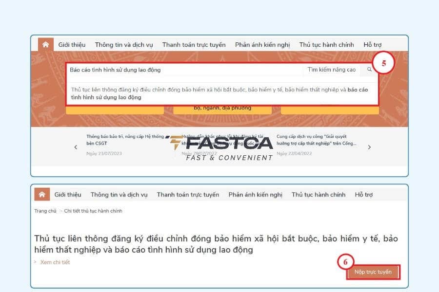 nộp báo cáo tình hình sử dụng lao động nước ngoài online - bước 4