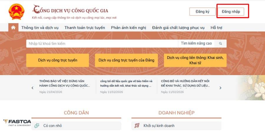 nôp báo cáo tình hình sử dụng lao động 6 tháng đầu năm qua dịch vụ công - bước 1