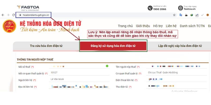 cách nộp mẫu 01/ĐKTĐ-HĐĐT trên trang Thuế điện tử - Bước 2