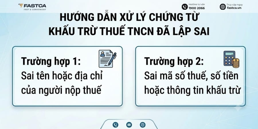 cách xử lý chứng từ khấu trừ thuế tncn bị sai