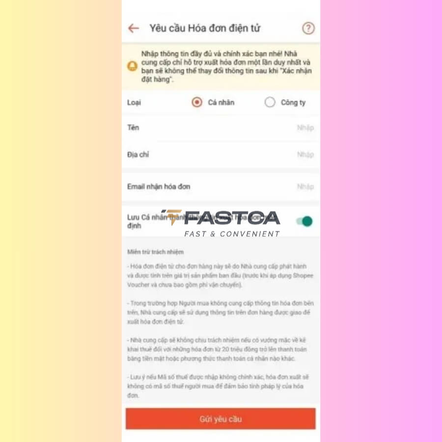 cách xuất hóa đơn điện tử khi bán hàng trên Shopee - bước 3