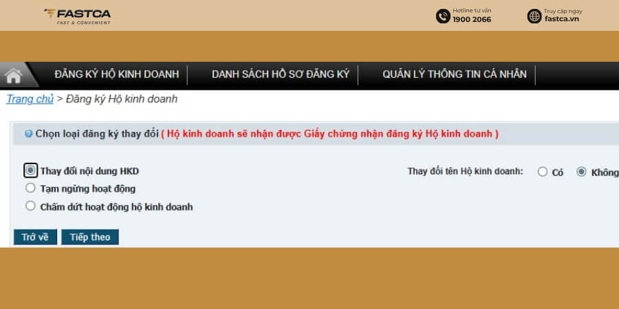 đăng ký thêm ngành nghề kinh doanh cho hộ kinh doanh online - bước 4.2