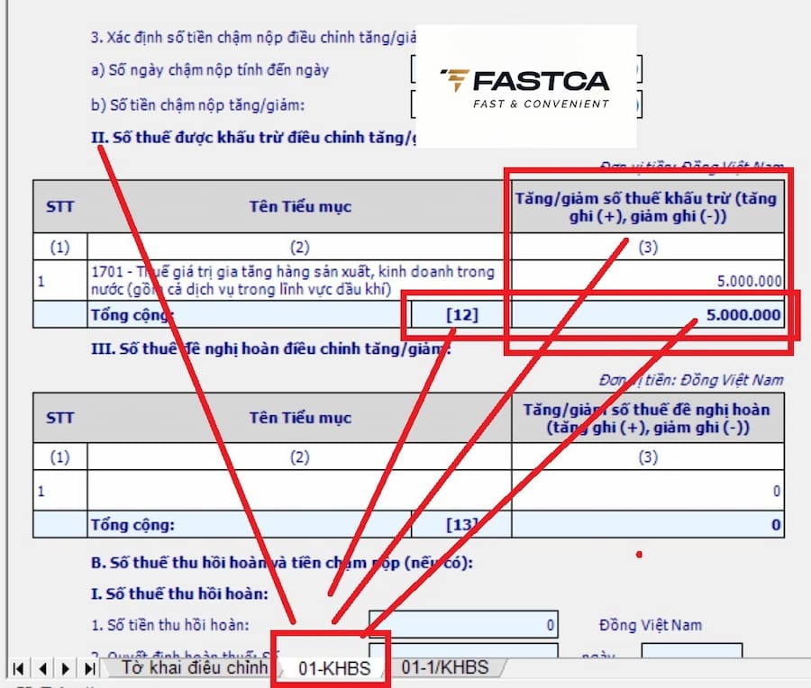 hướng dẫn kê khai bổ sung thuế gtgt qua htkk - bước 7