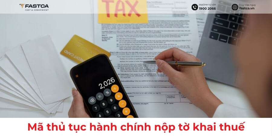 mã thủ tục hành chính nộp tờ khai thuế