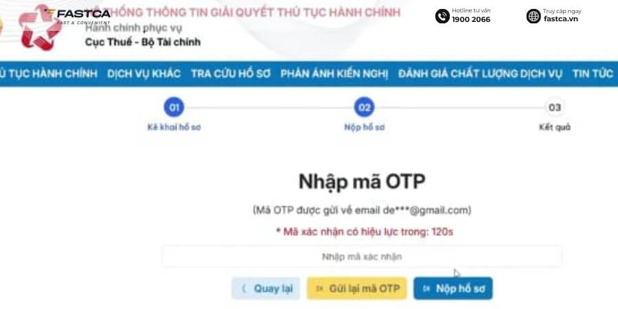 thủ tục thay đổi địa chỉ hộ kinh doanh online qua Dịch vụ công - bước 8.3