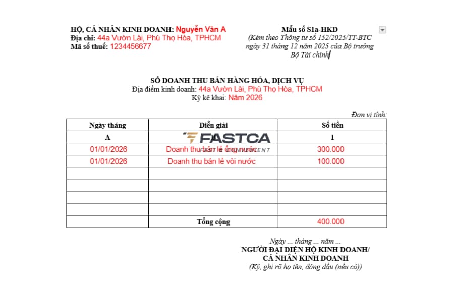ví dụ về cách ghi mẫu số s1a-hkd