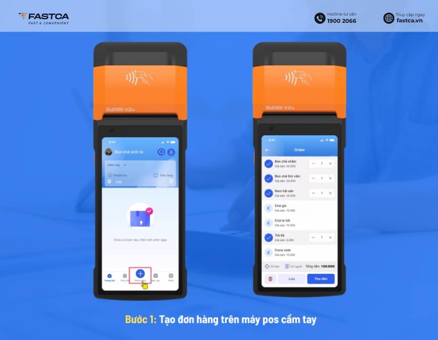 Xuất hóa đơn điện tử từ máy tính tiền trên máy POS cầm tay - Bước 1