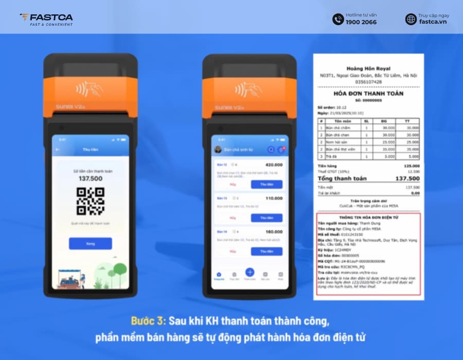 Xuất hóa đơn điện tử từ máy tính tiền trên máy POS cầm tay - Bước 3
