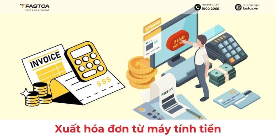 xuất hóa đơn từ máy tính tiền