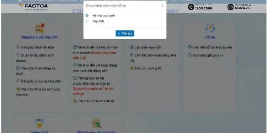 hộ kinh doanh kê khai thuế quý 2 qua dịch vụ công - bước 4