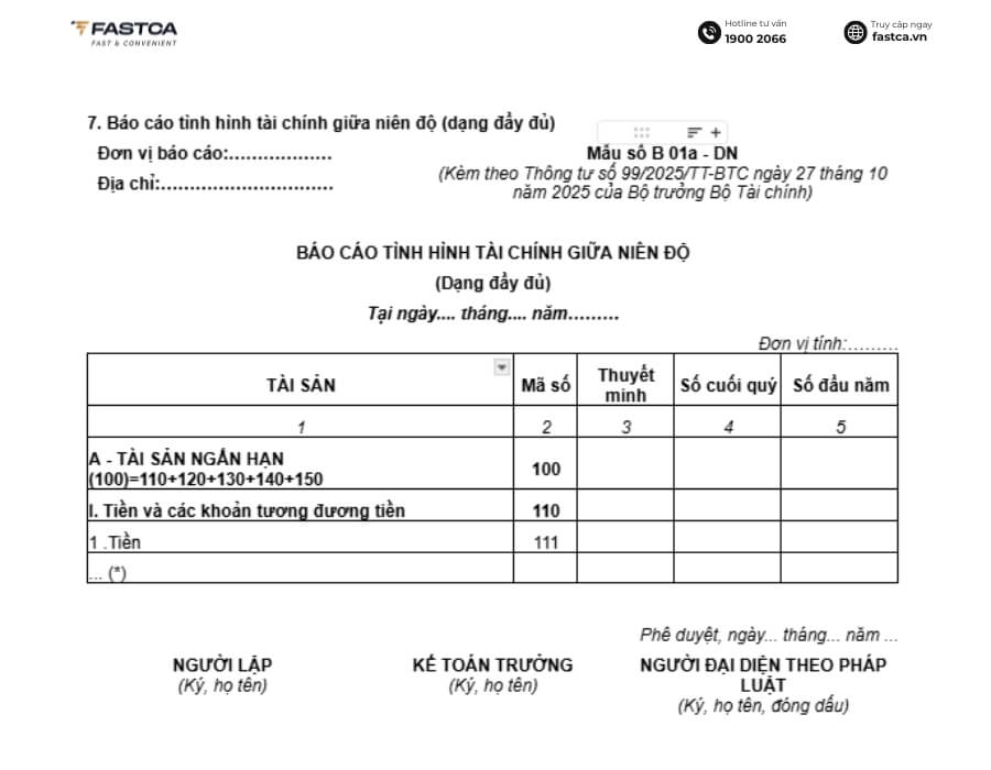 Cách lập báo cáo tài chính khi thay đổi kỳ kế toán theo Thông tư 99