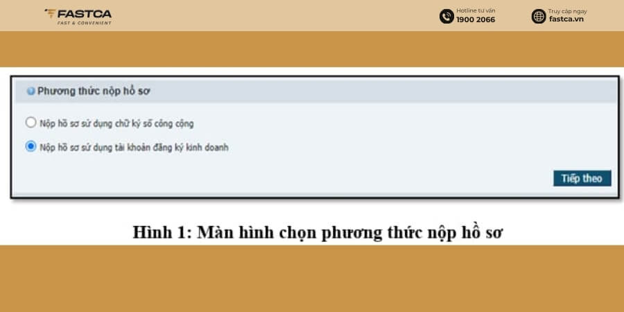 nộp hồ sơ tạm ngừng kinh doanh qua mạng - bước 2