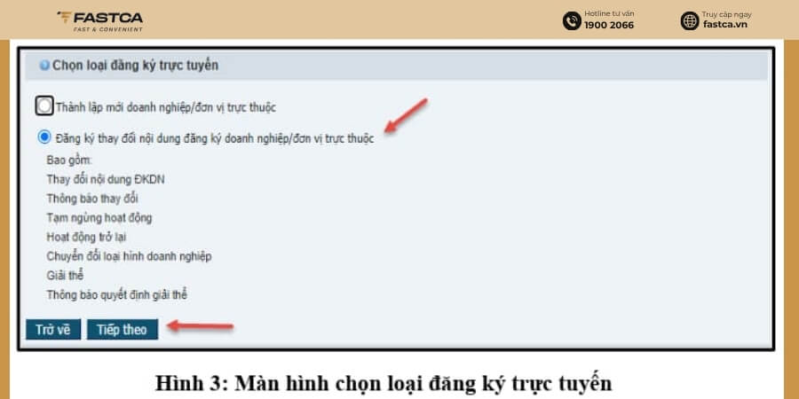 nộp hồ sơ tạm ngừng kinh doanh qua mạng - bước 3