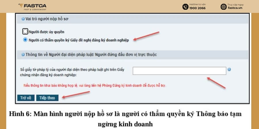 nộp hồ sơ tạm ngừng kinh doanh qua mạng - bước 4.3