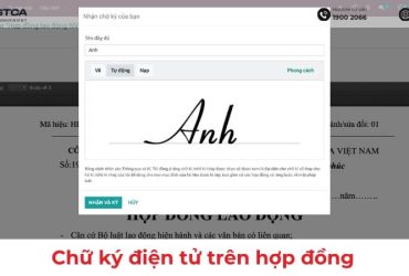 chữ ký điện tử trên hợp đồng