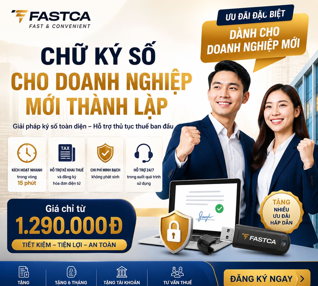 MỚI: Ưu Đãi Chữ Ký Số Cho Doanh Nghiệp Mới Thành Lập | FastCA