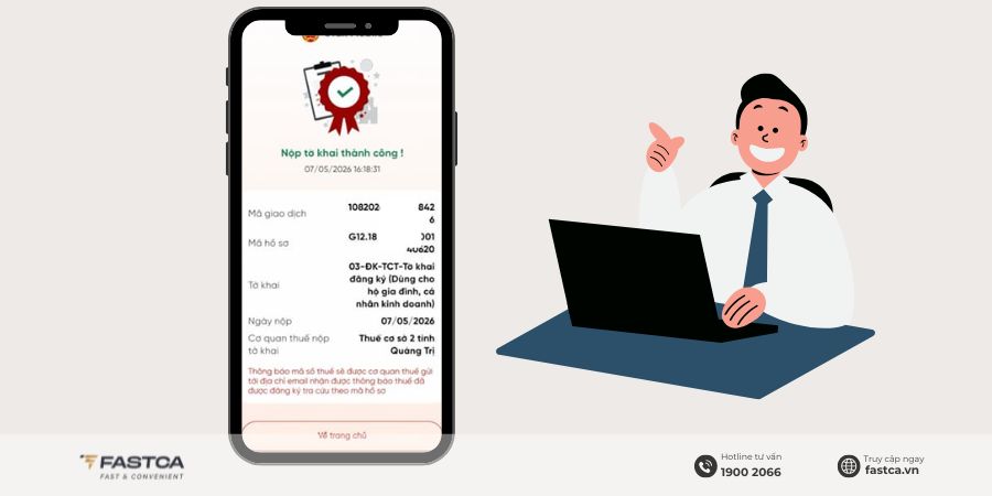 Đăng ký cá nhân kinh doanh trên Etax Mobile - Bước 10