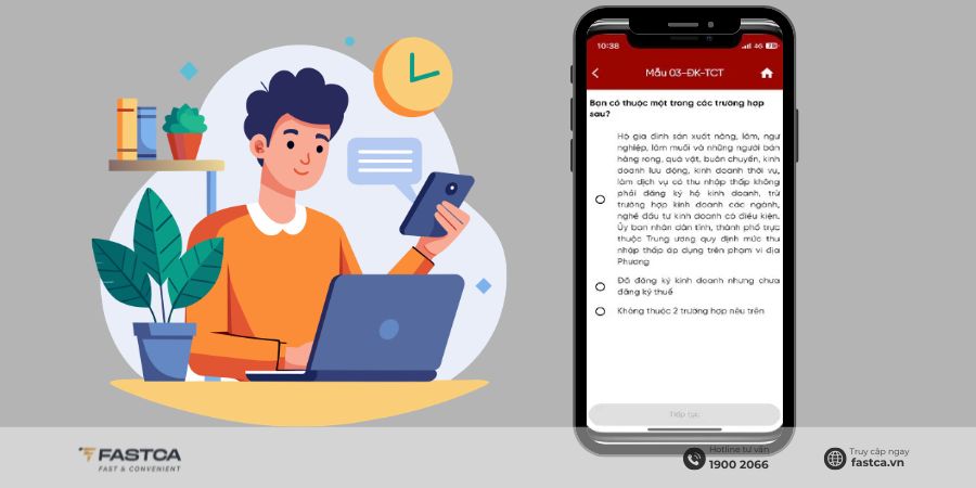 Đăng ký cá nhân kinh doanh trên Etax Mobile - Bước 3