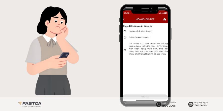 Đăng ký cá nhân kinh doanh trên Etax Mobile - Bước 4