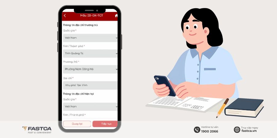 Đăng ký cá nhân kinh doanh trên Etax Mobile - Bước 6