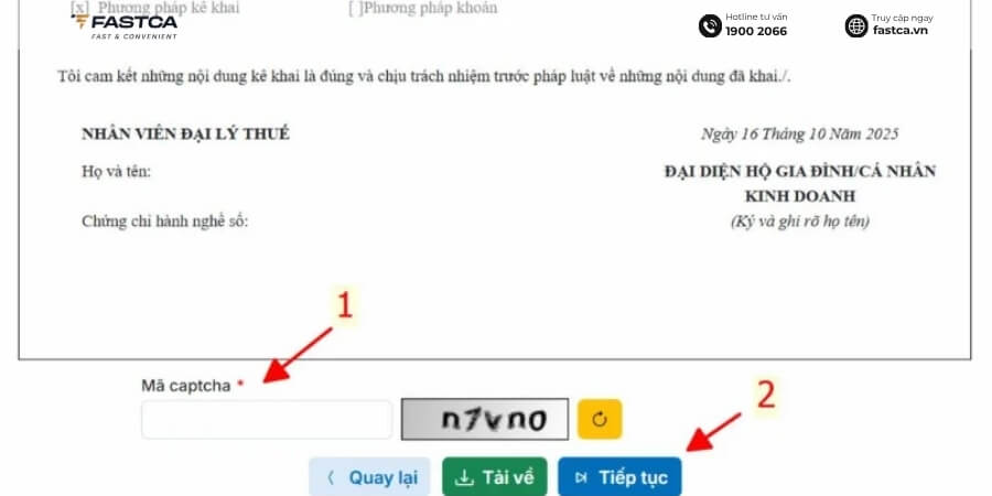 nộp tờ khai 03-đk-tct trên dịch vụ công - bước 8