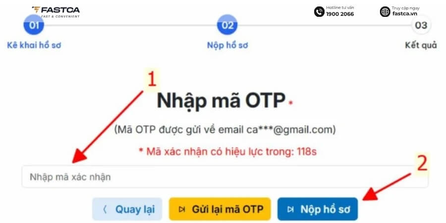 nộp tờ khai 03-đk-tct trên dịch vụ công - bước 9