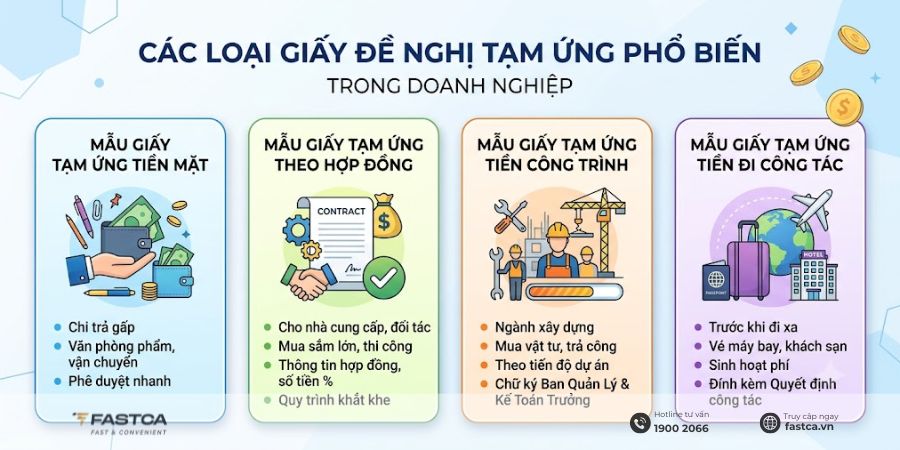 các mẫu giấy đề nghị tạm ứng phổ biến