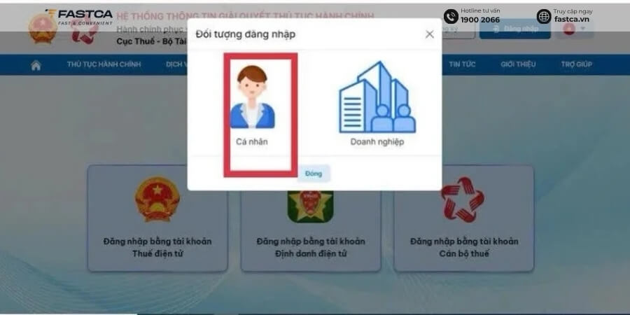 Cách kê khai thuế hộ kinh doanh nhóm 2 - bước 1.1