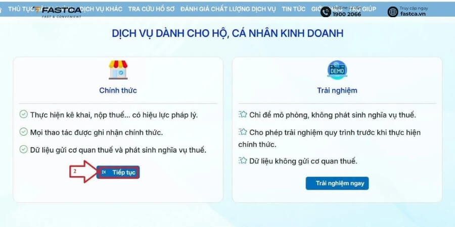 Cách kê khai thuế hộ kinh doanh nhóm 2 - bước 1.3