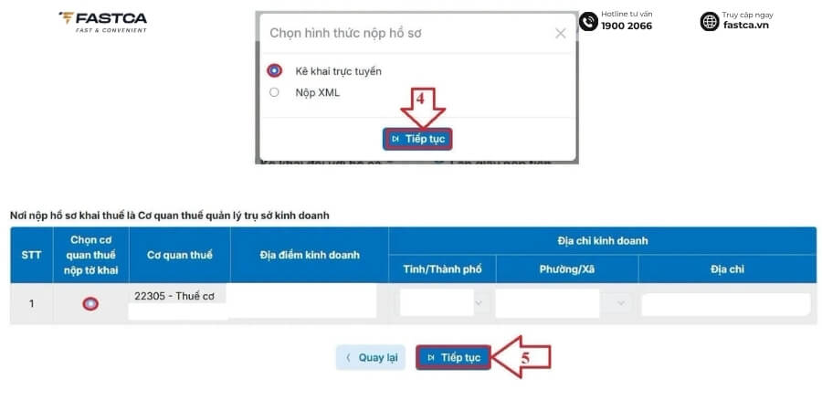 Cách kê khai thuế hộ kinh doanh nhóm 2 - bước 2.2