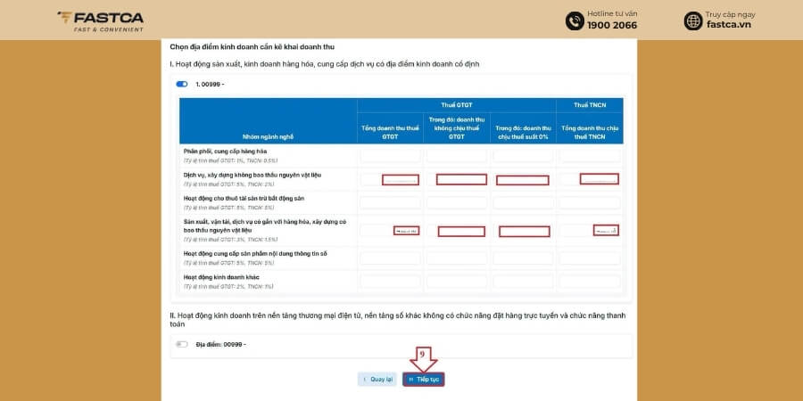 Cách kê khai thuế hộ kinh doanh nhóm 2 - bước 5