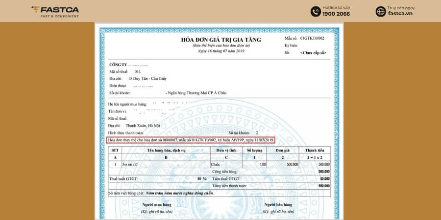 hoá đơn thay thế là gì