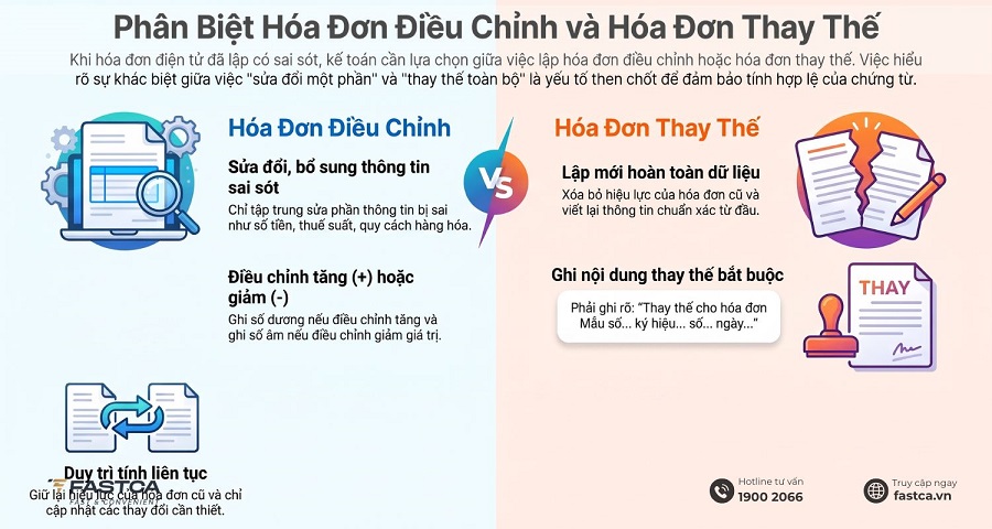 hóa đơn thay thế và hóa đơn điều chỉnh là gì