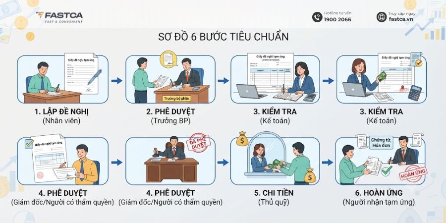 quy trình phê duyệt giấy đề nghị tạm ứng