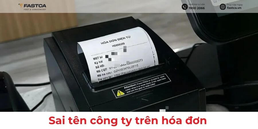 sai tên công ty trên hóa đơn